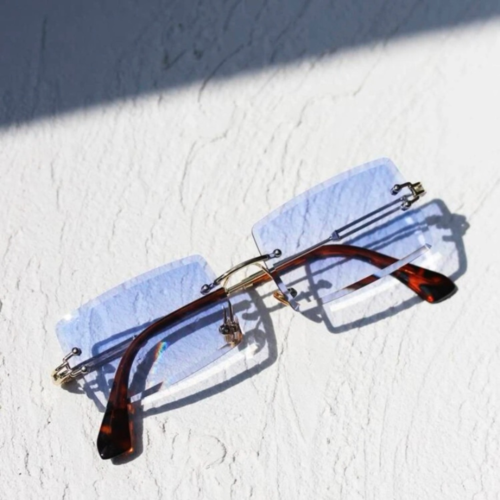 Purple/ Blue Rimless Sunglasses
